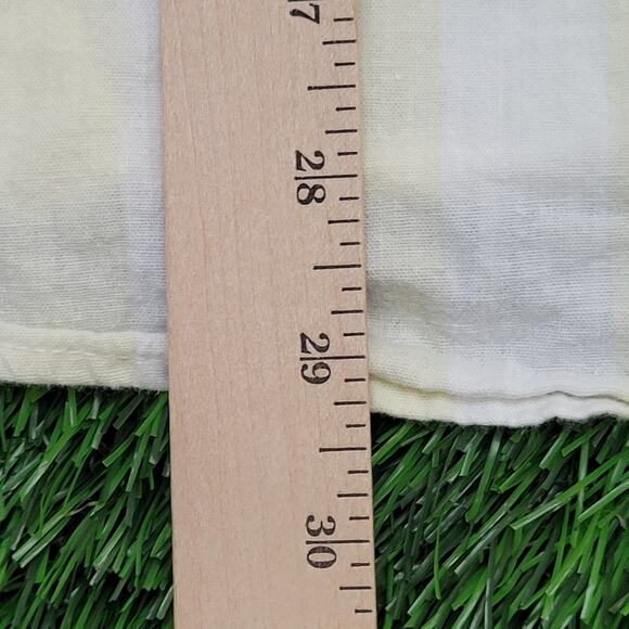 Vintage 90s GUESS Stripes Button Shirt Womens L 21x29 White Yellow - Picture 13 of 13